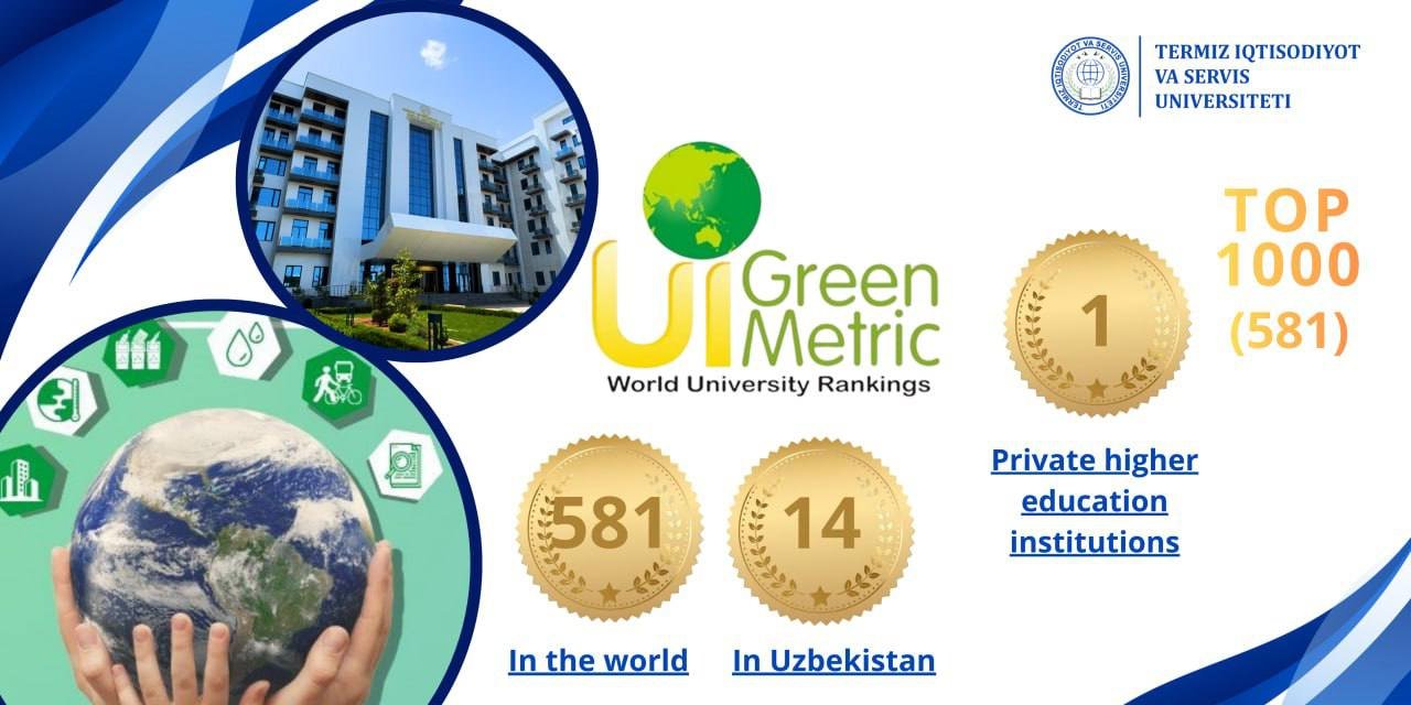 UI GreenMetric 2025: TISU dunyoning TOP-1000 taligida